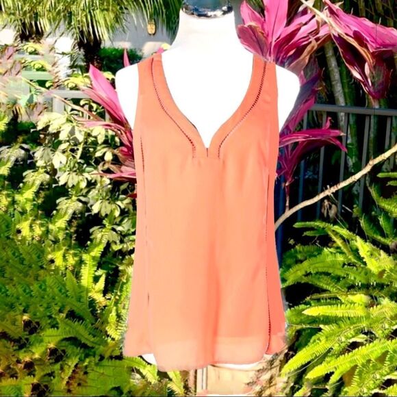 Nanette Lepore Coral V-Neck Tank - Picture 2 of 7
